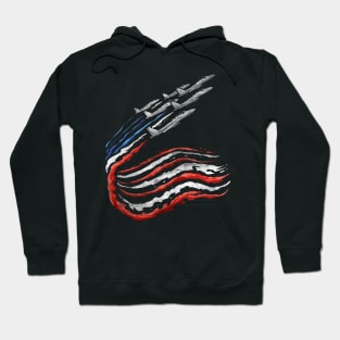 Aircraft emit colored smoke in US flag colors Hoodie